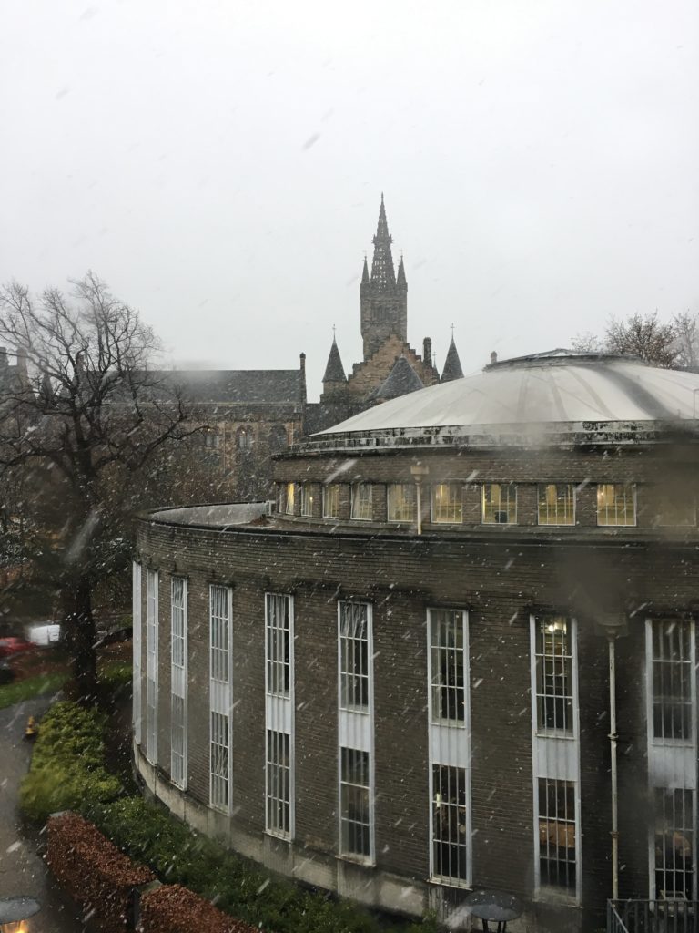 First Snow in University of Glasgow